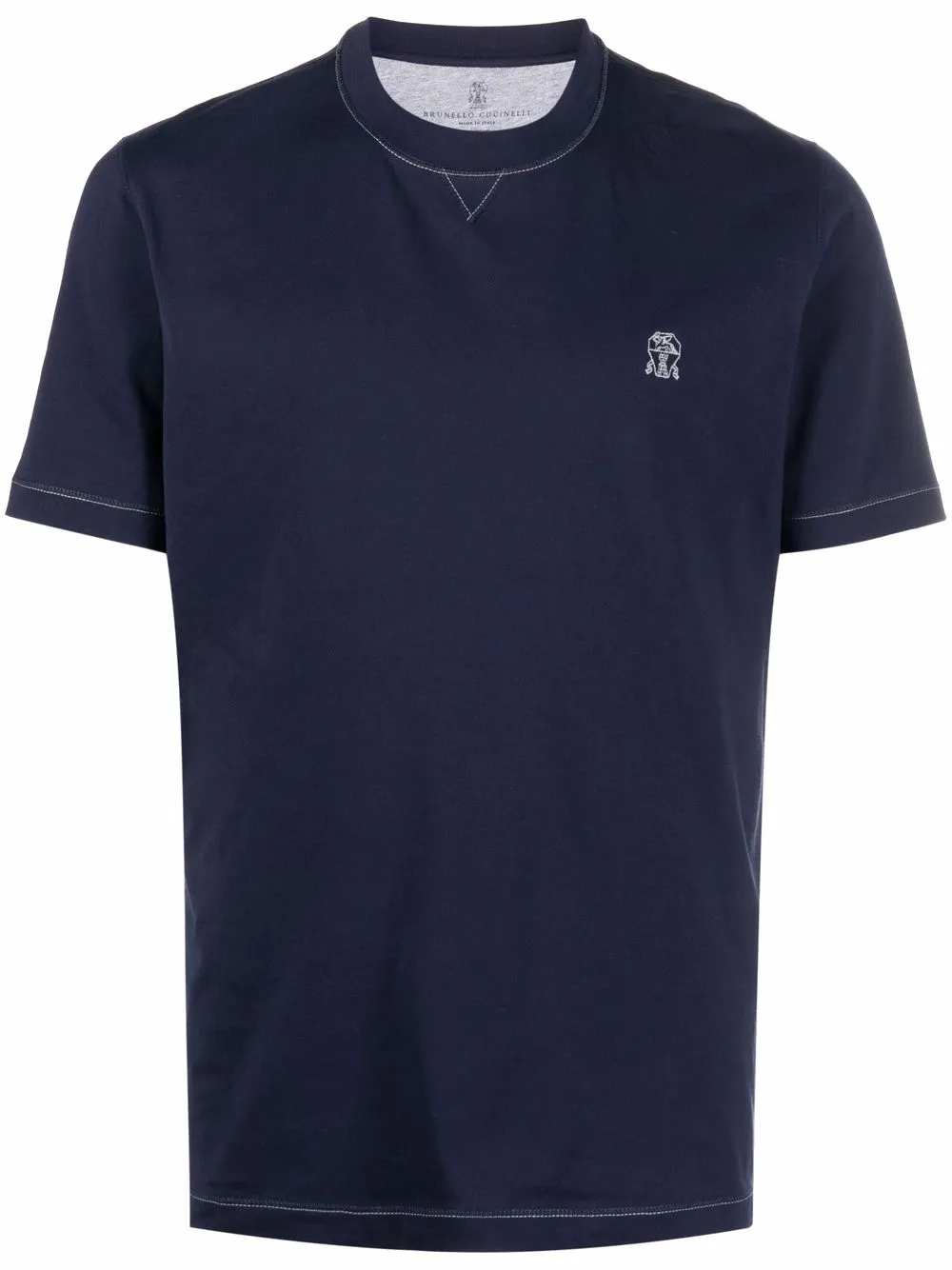 

Brunello Cucinelli embroidered-logo T-shirt - Blue