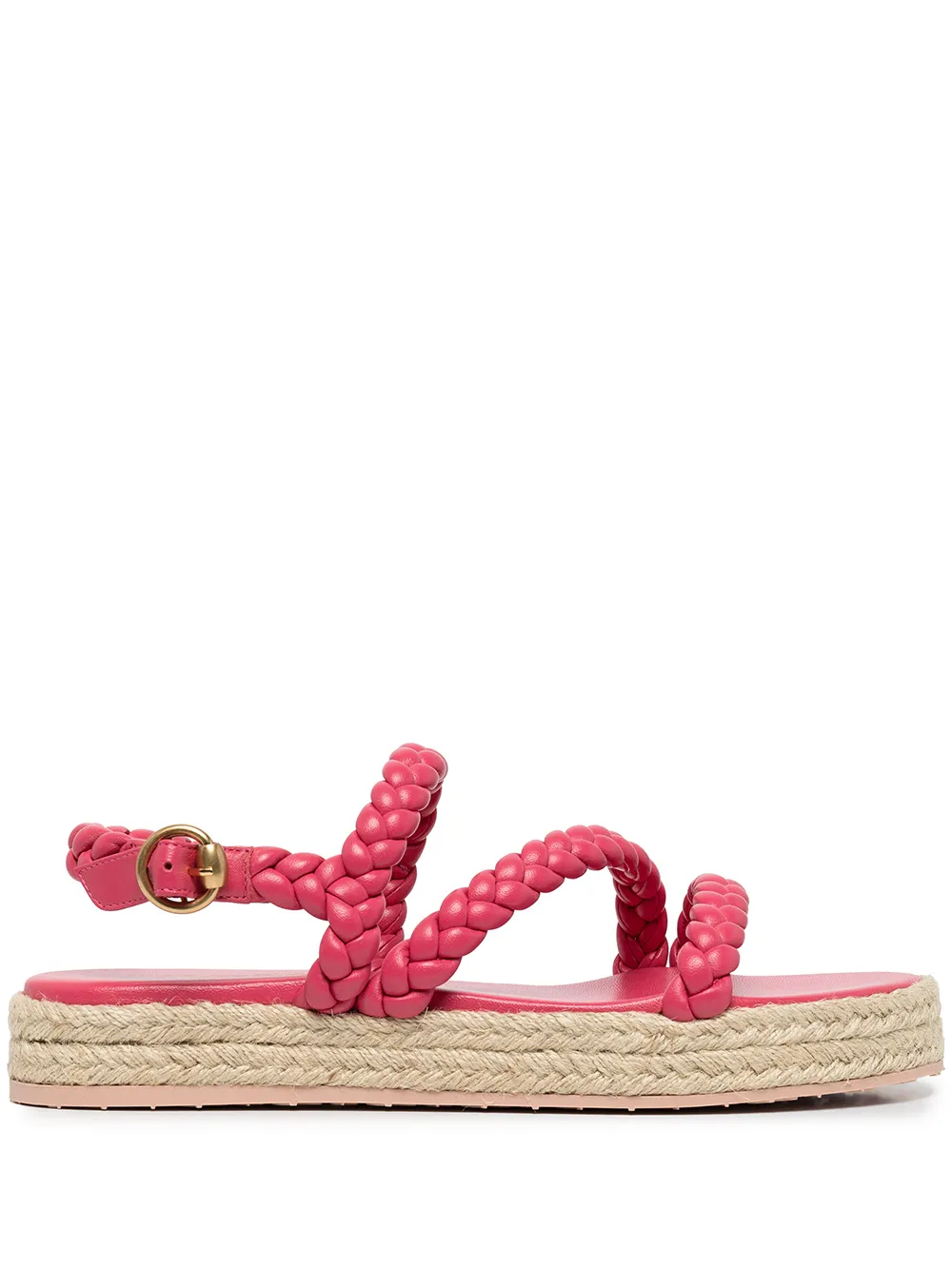 strappy braided sandals