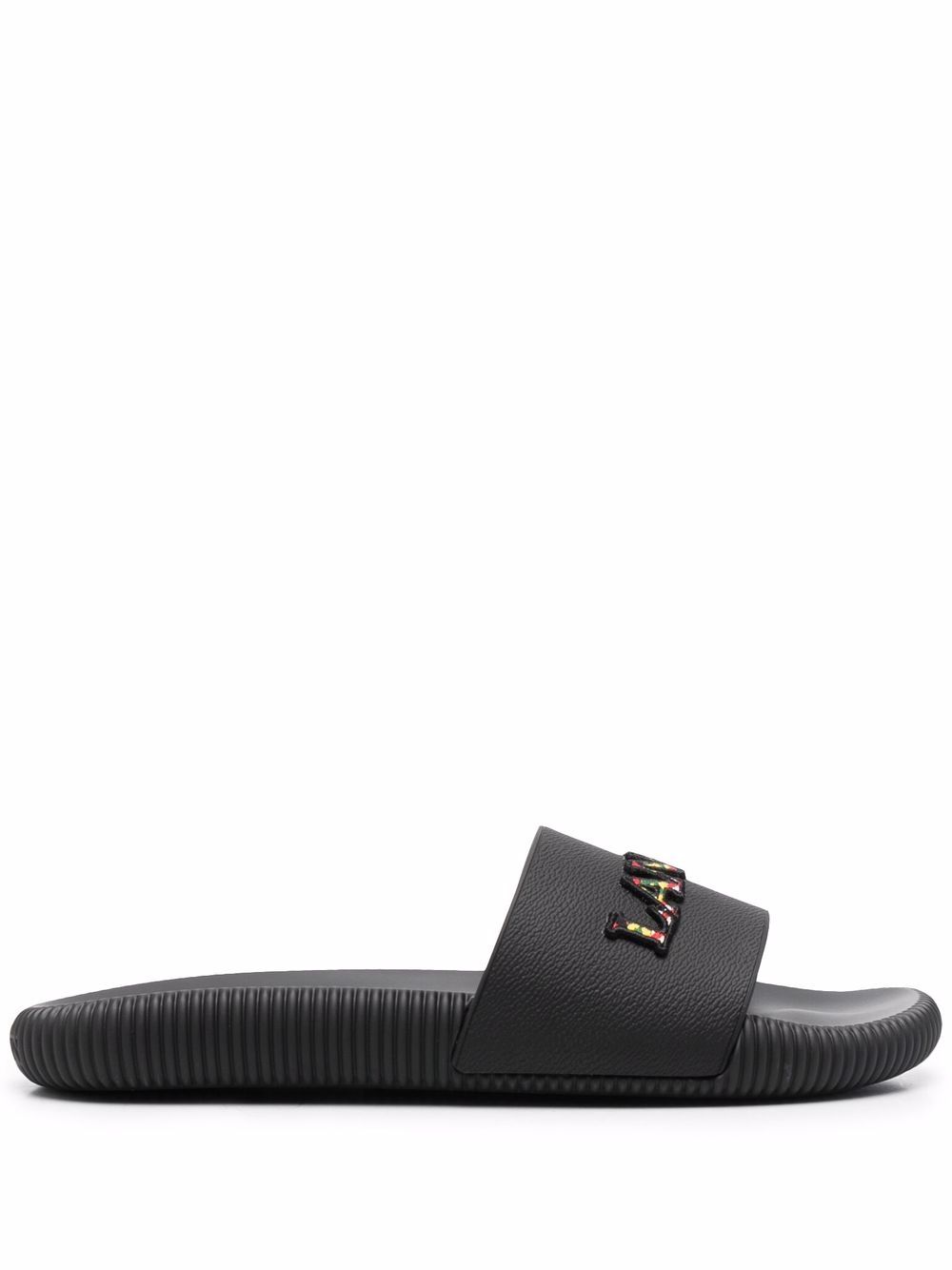 

Lanvin flip flops con logo bordado - Negro