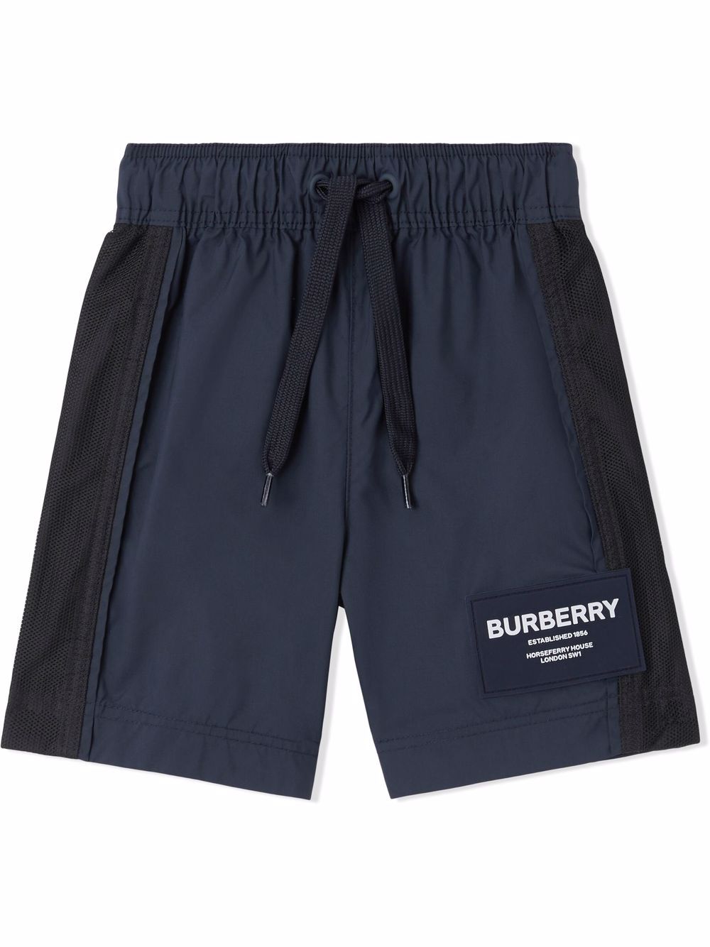 Burberry Kids Horseferry patch drawstring swim shorts - Blue