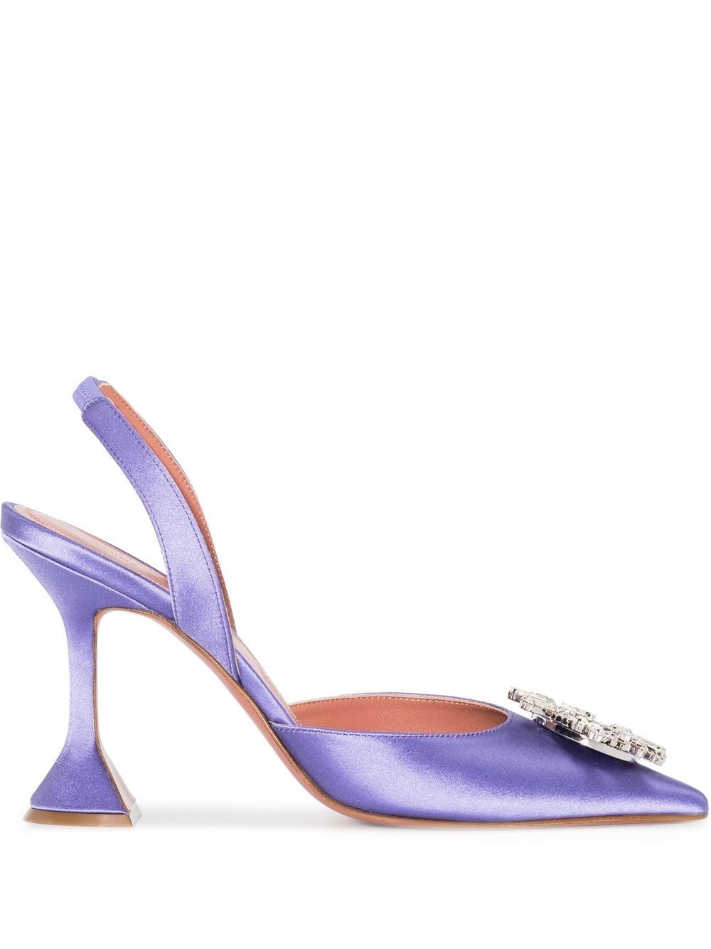 Amina Muaddi Crystal-embellished Pointed-toe Pumps In Purple | ModeSens