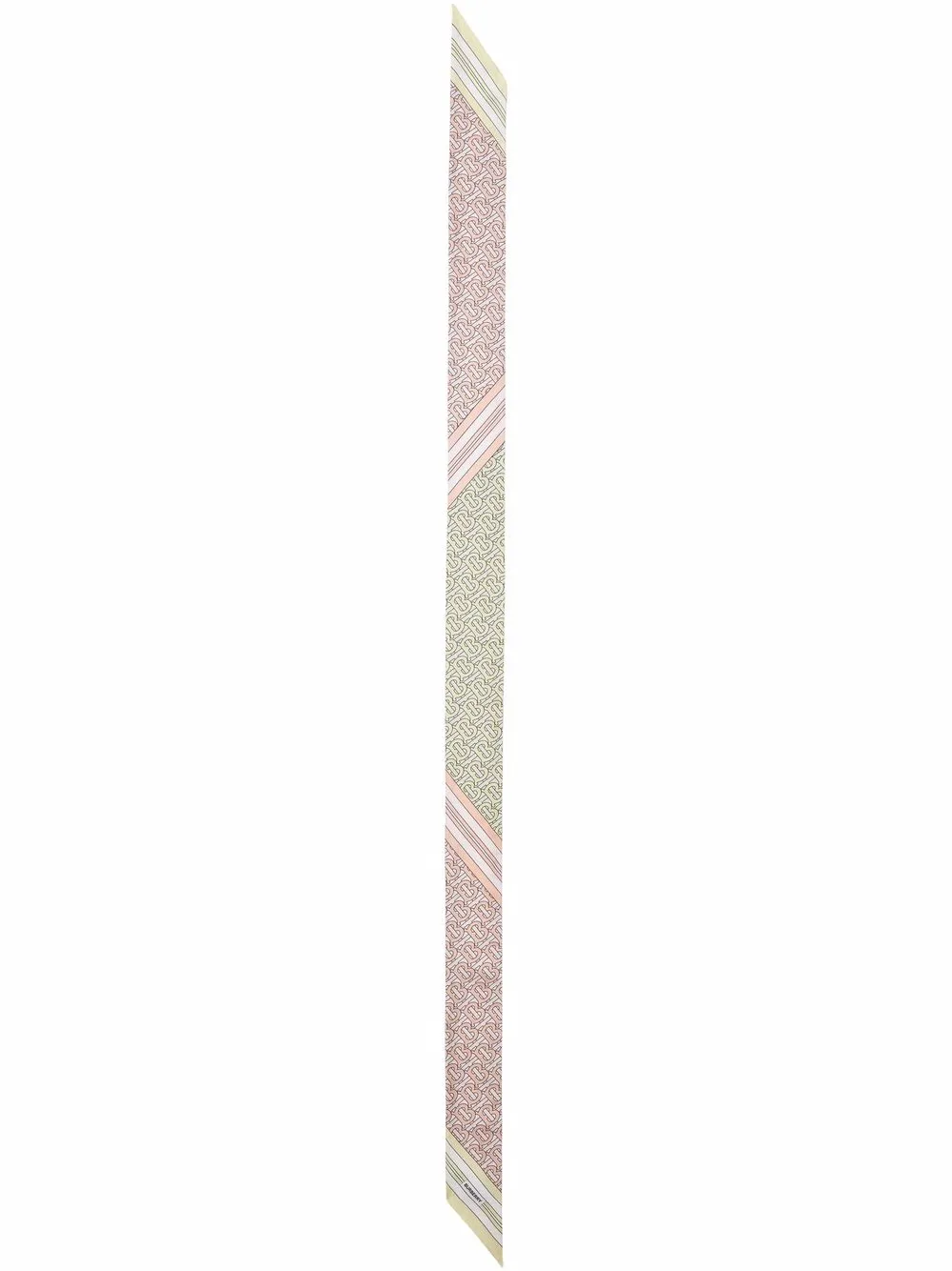 

Burberry Monogram-print skinny silk scarf - Neutrals