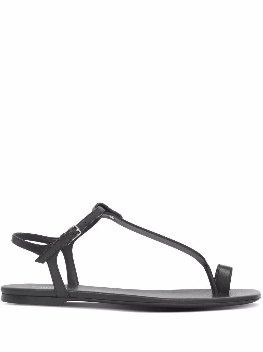 black toe ring flat sandals