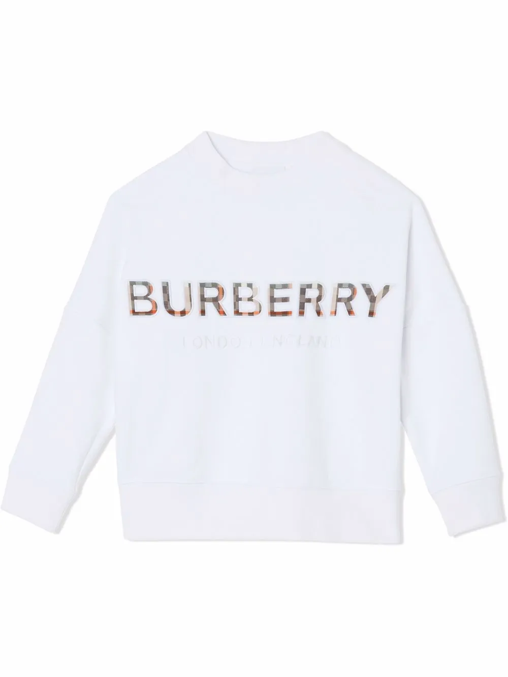 

Burberry Kids sudadera con logo bordado - Blanco