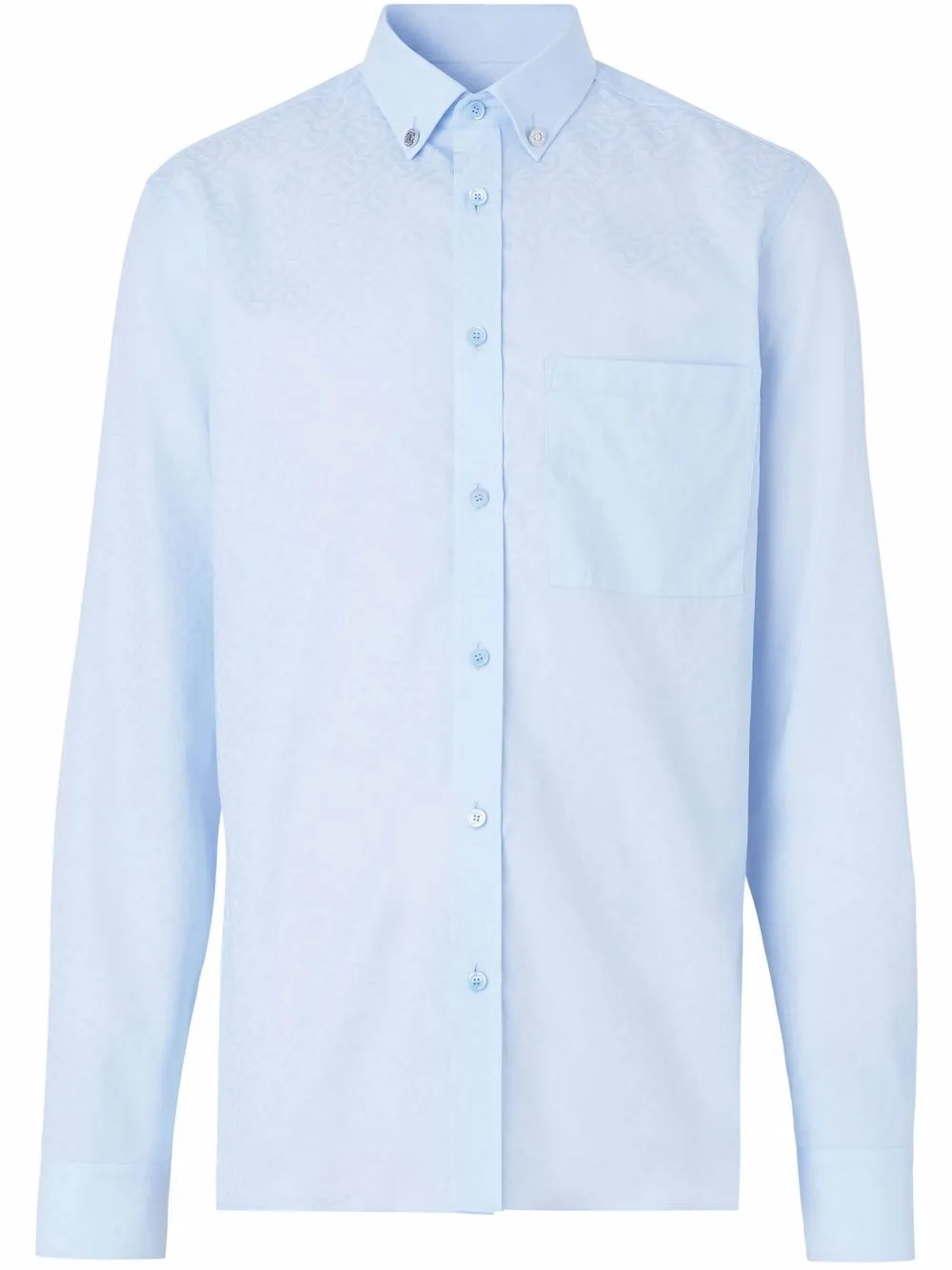 

Burberry monogram-motif button-down shirt - Blue