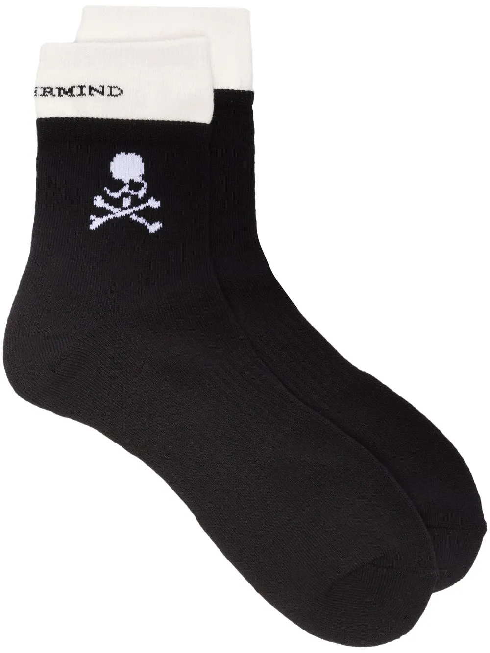 Shop Mastermind Japan Skull-motif Logo Socks In Black