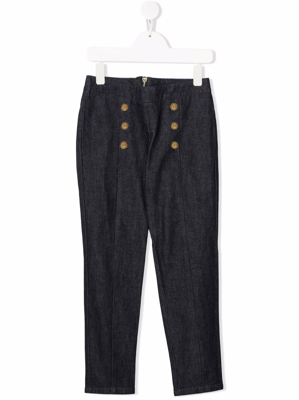 Balmain Kids double-breasted button trousers - Blue