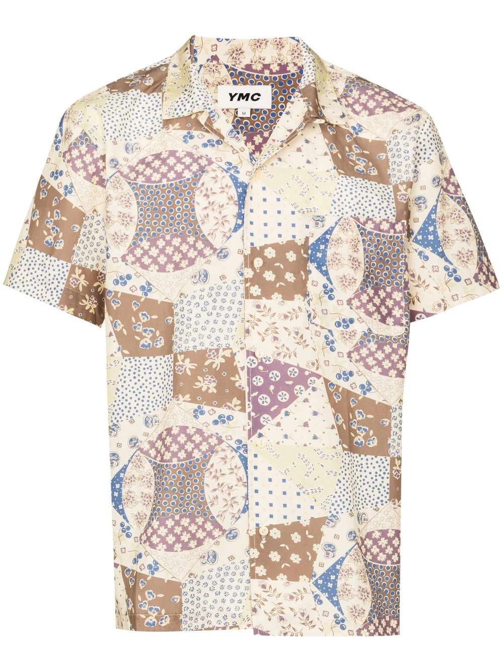 YMC patchwork-print shirt