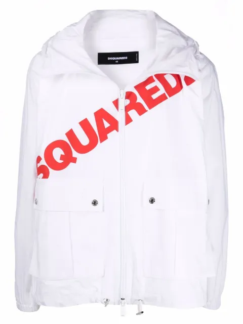 DSQUARED2 logo-print cargo-pocket hoodie 