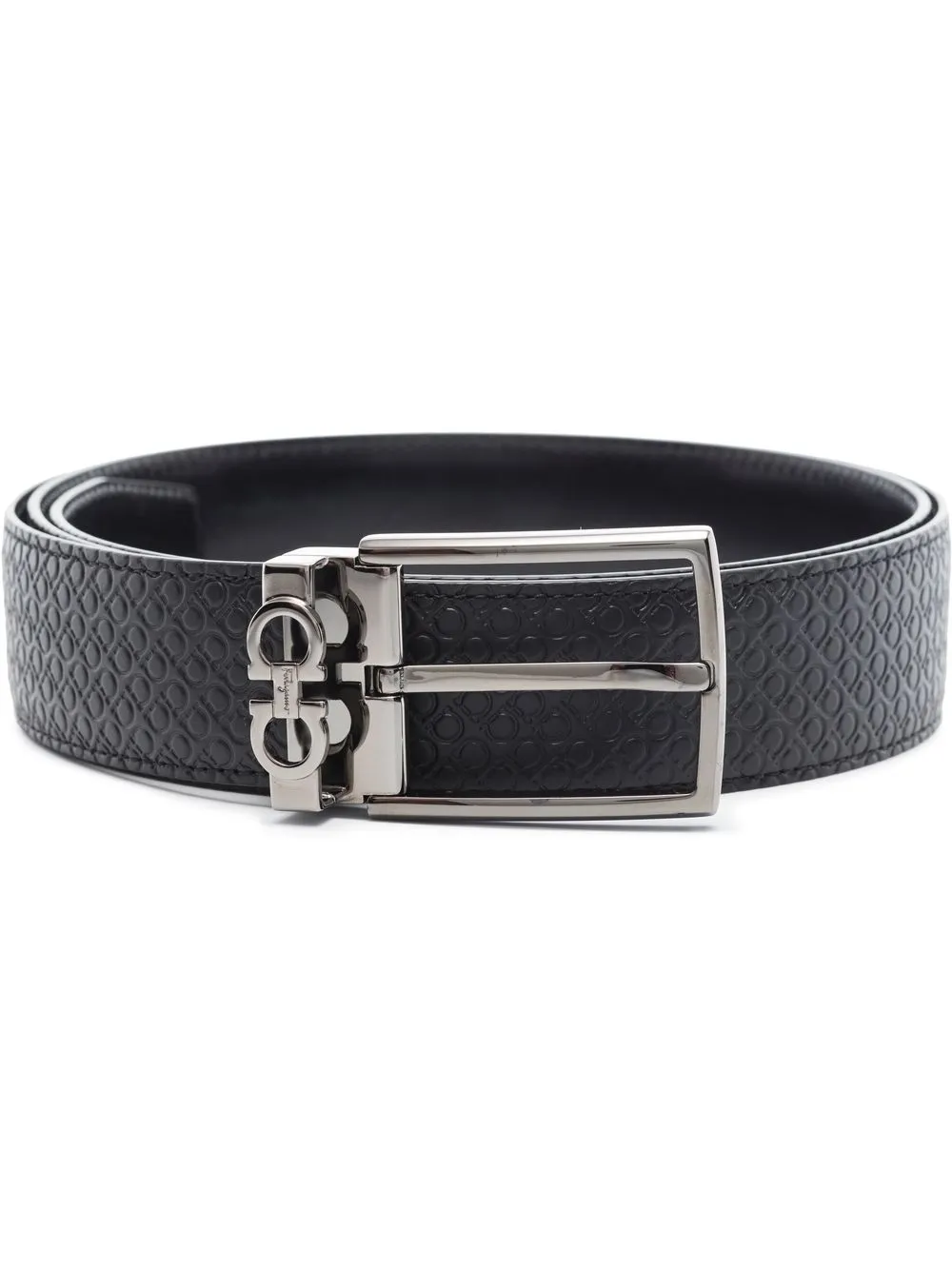 Ferragamo - Gancini-motif leather belt - men - Leather - 95 - Black