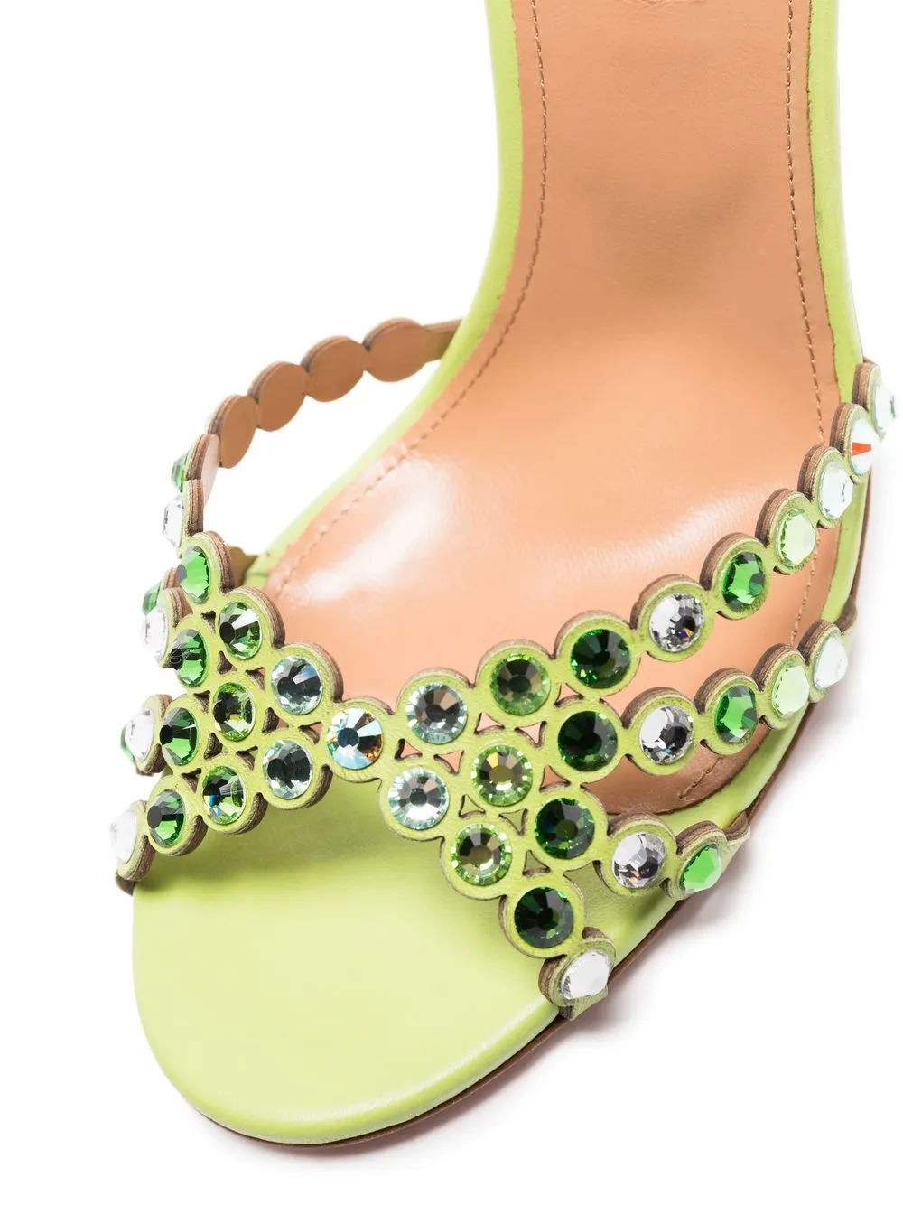 

Aquazzura Tequila 105mm crystal-embellished sandals - Green