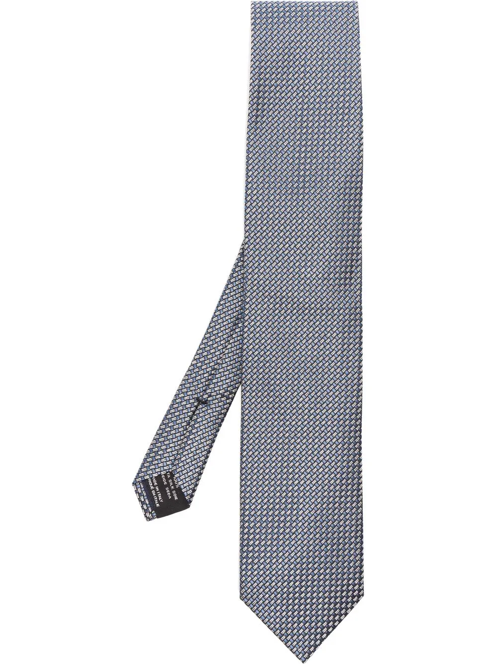 

TOM FORD corbata con motivo micro - Azul