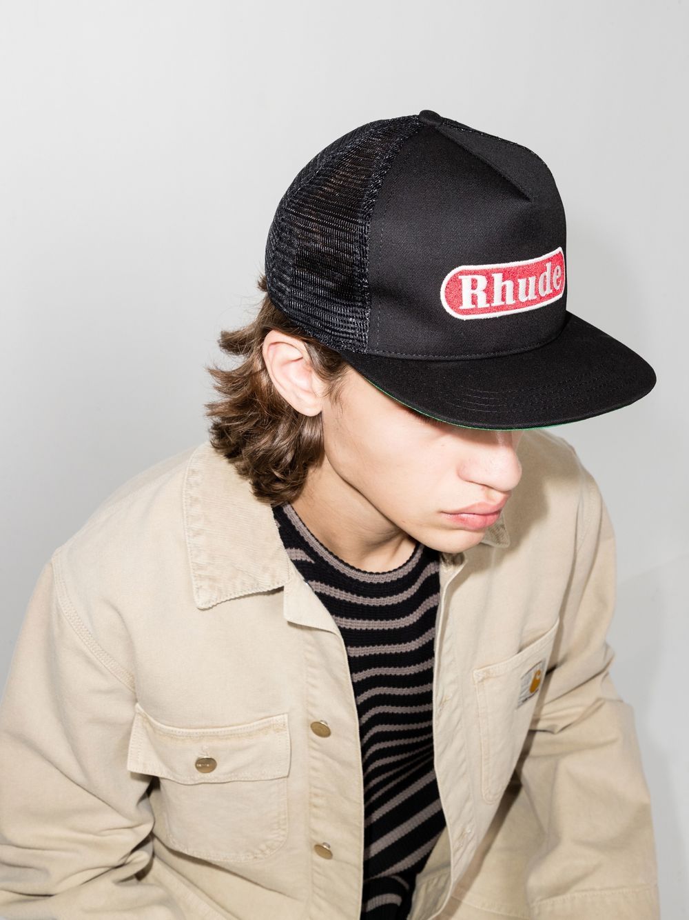 Rhude Truckerpet met logopatch - Zwart