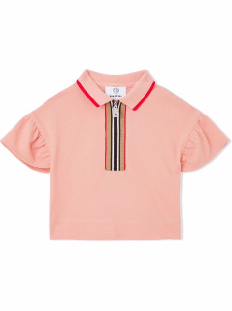 Burberry Kids Icon stripe zip-front polo shirt 