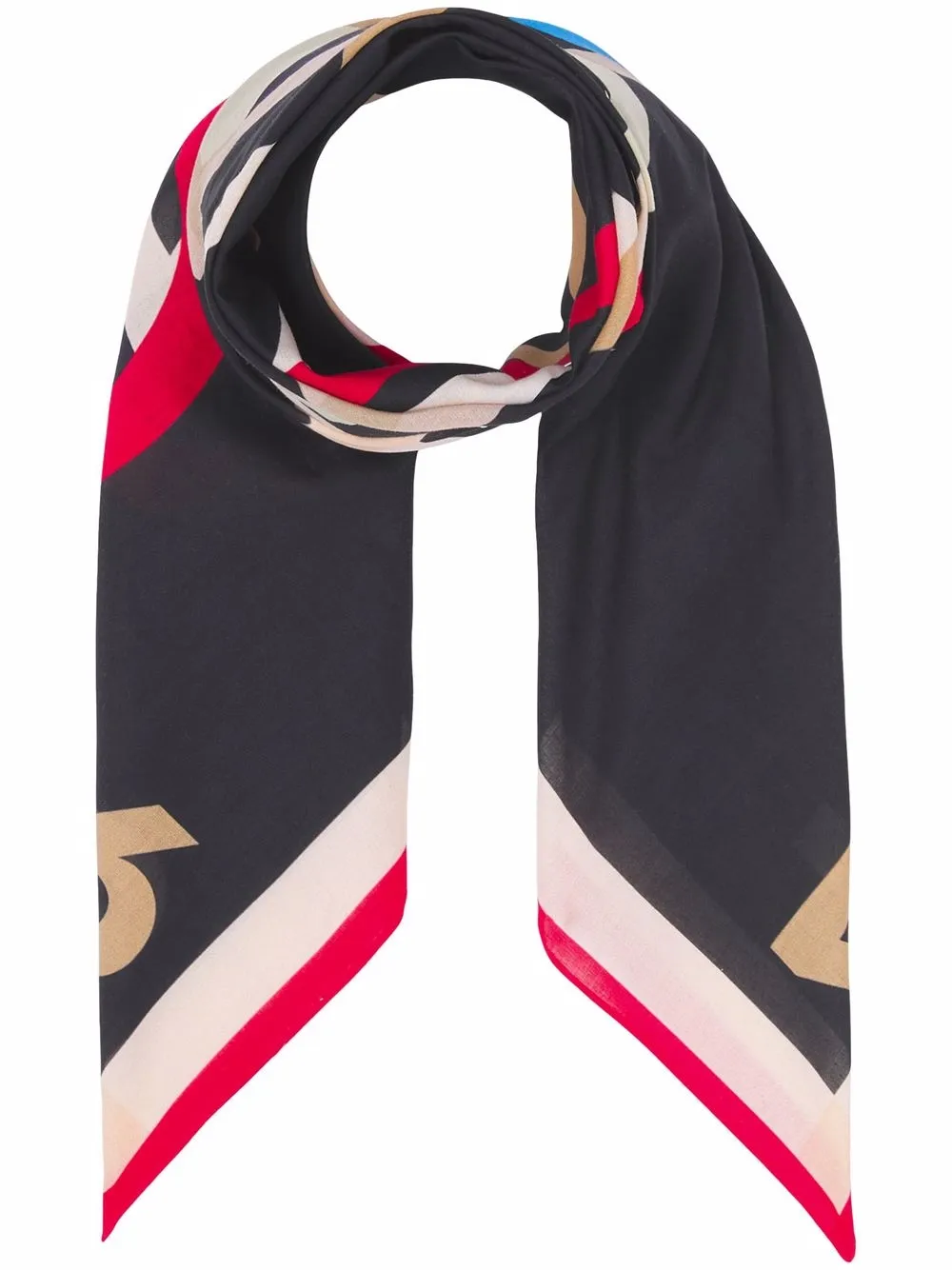 

Burberry mascada con estampado geométrico - Negro