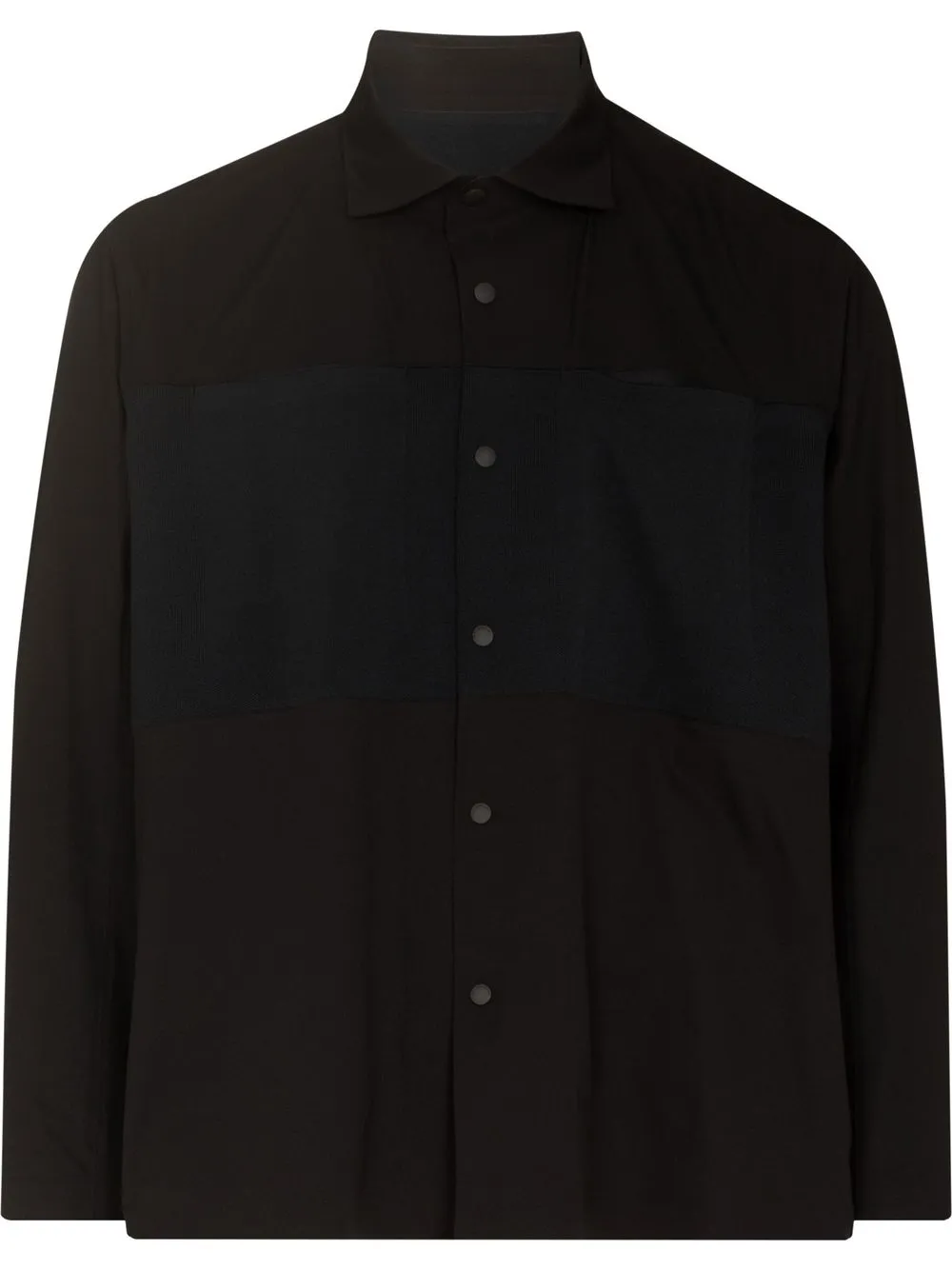 

Descente ALLTERRAIN camisa con cuello italiano y diseño de dos tonos - Negro