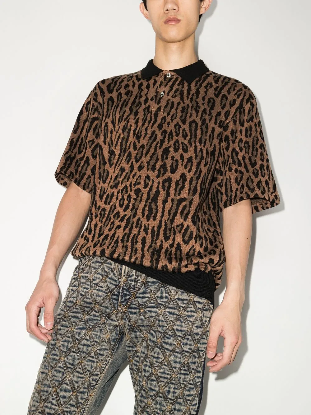 WACKO MARIA LEOPARD KNIT PORO SHIRT+apple-en.jp