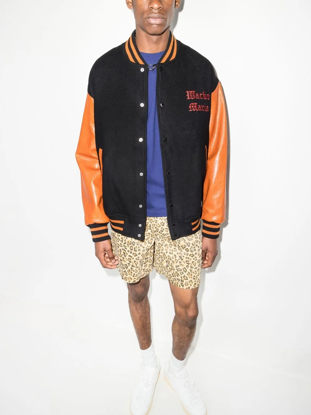 Wacko Maria Men's Logo-Embroidered Varsity Jacket