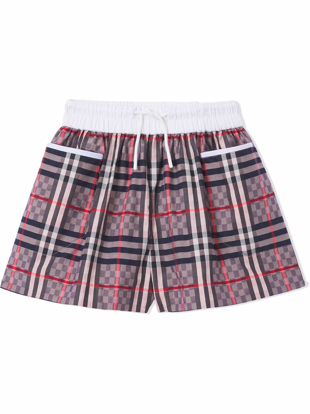 Image 1 of Burberry Kids Chequerboard Jacquard stretch shorts