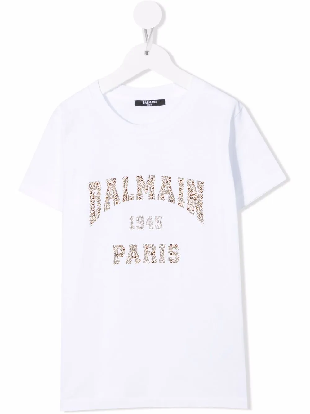 

Balmain Kids playera con logo con apliques - Blanco