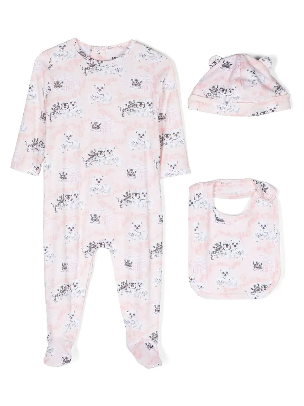

Kenzo Kids set de mameluco con animal print - Rosado
