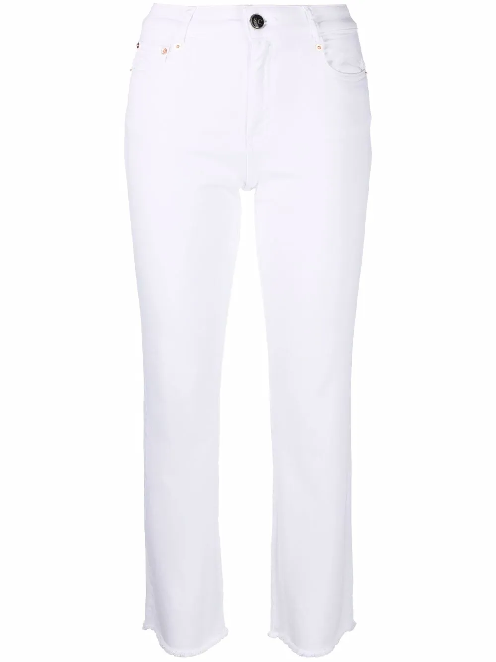 

Semicouture pantalones slim con tiro alto - Blanco