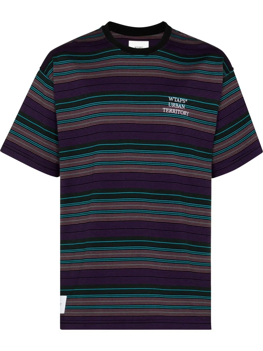 

WTAPS playera manga corta con rayas estampadas - Morado