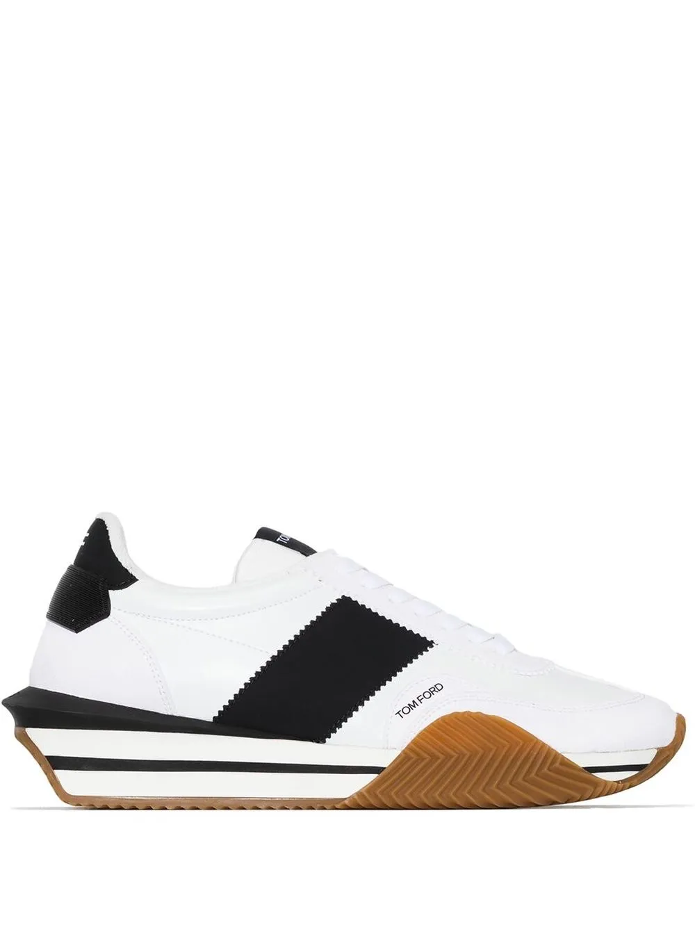 Tom Ford Leather And Suede Sneakers In White