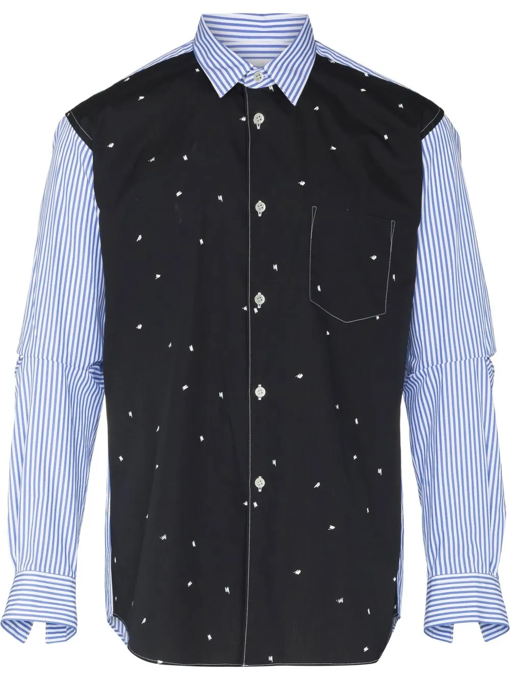 

Comme Des Garçons Shirt camisa con múltiples paneles y rayas - Negro