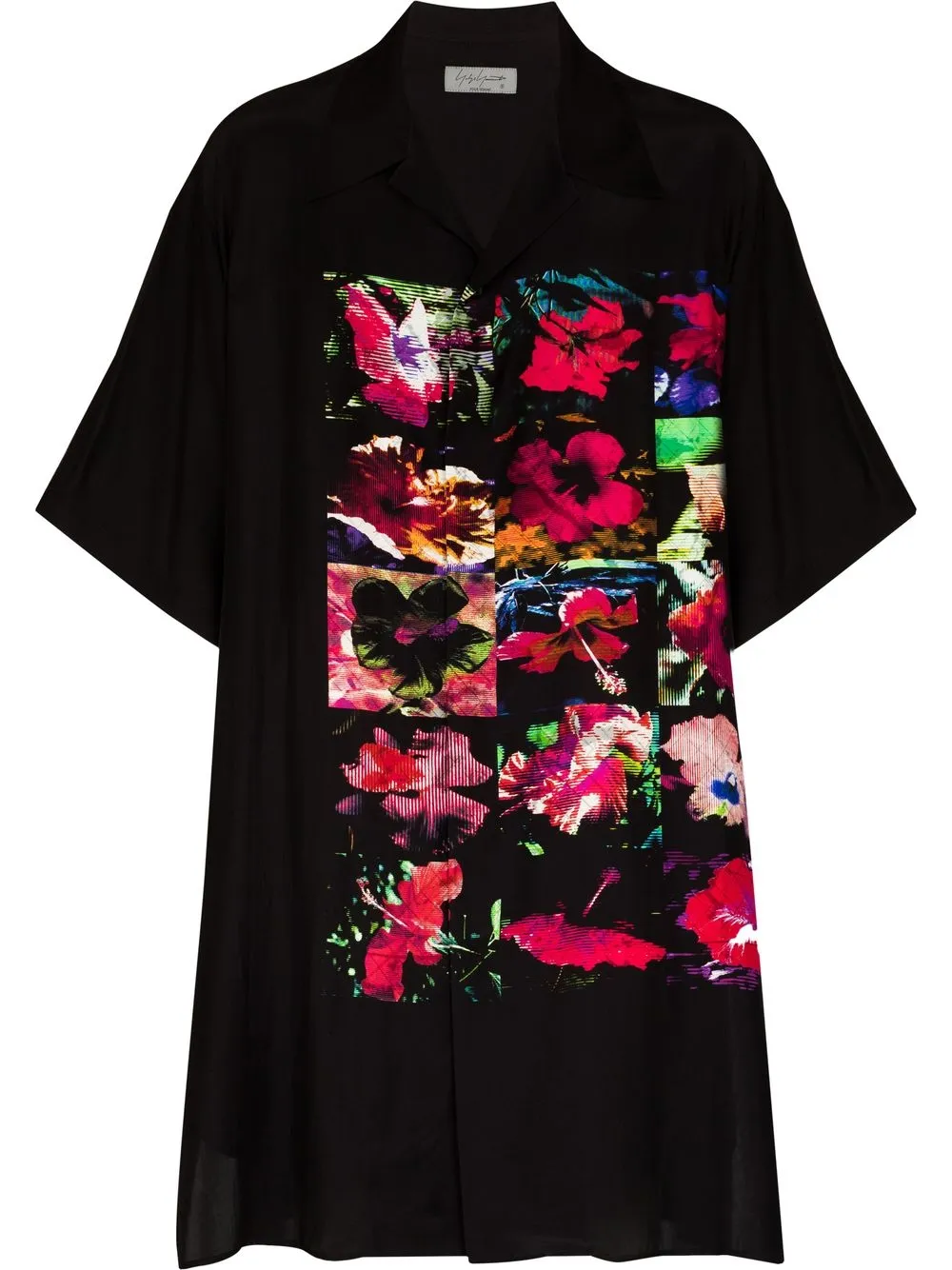 

Yohji Yamamoto floral-print silk shirt - Black