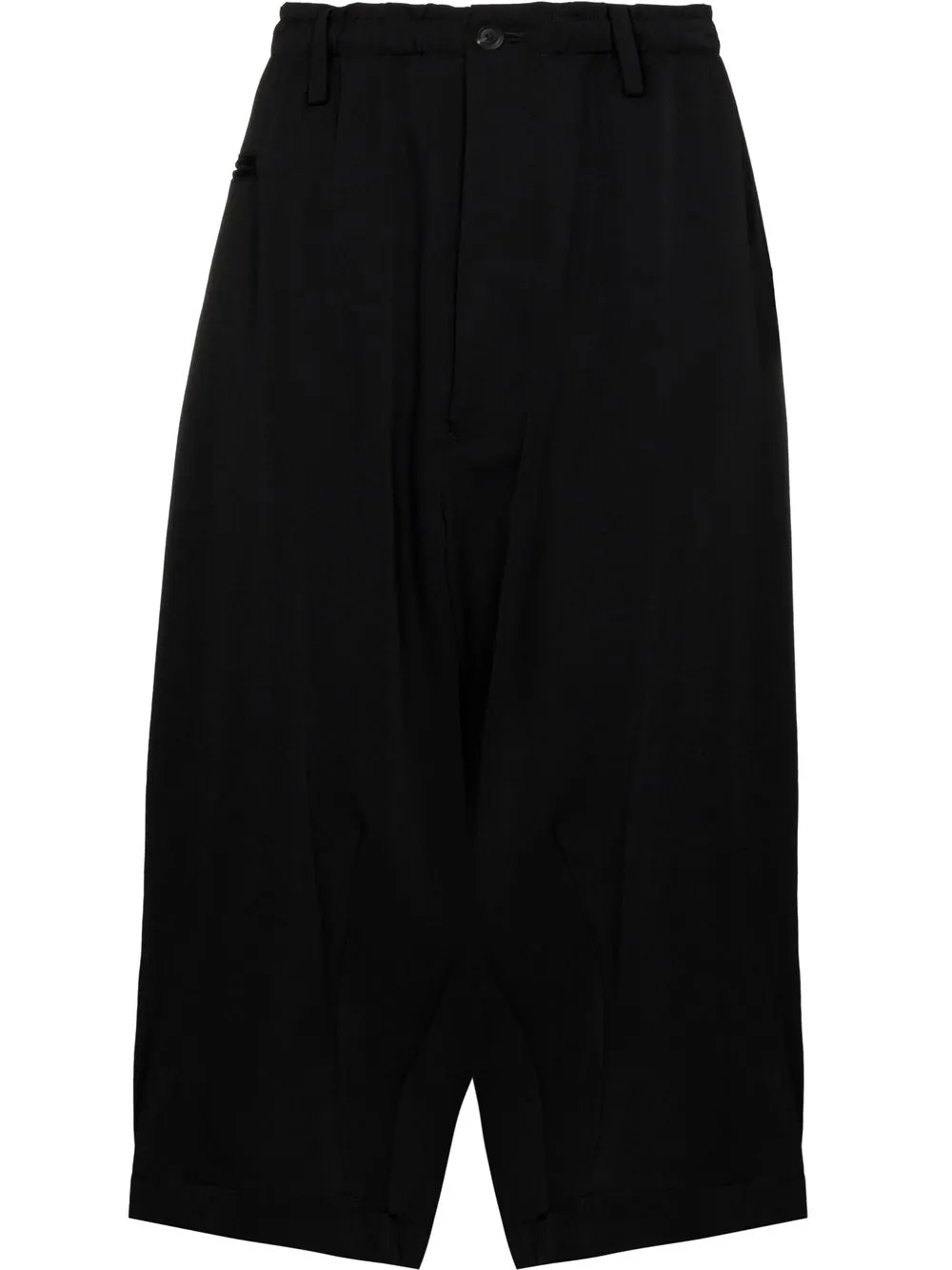 

Yohji Yamamoto cropped wide-leg wool trousers - Black