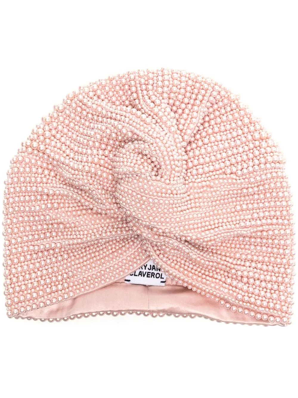 

MaryJane Claverol Frankie pearl knot-front wrap cap - Pink