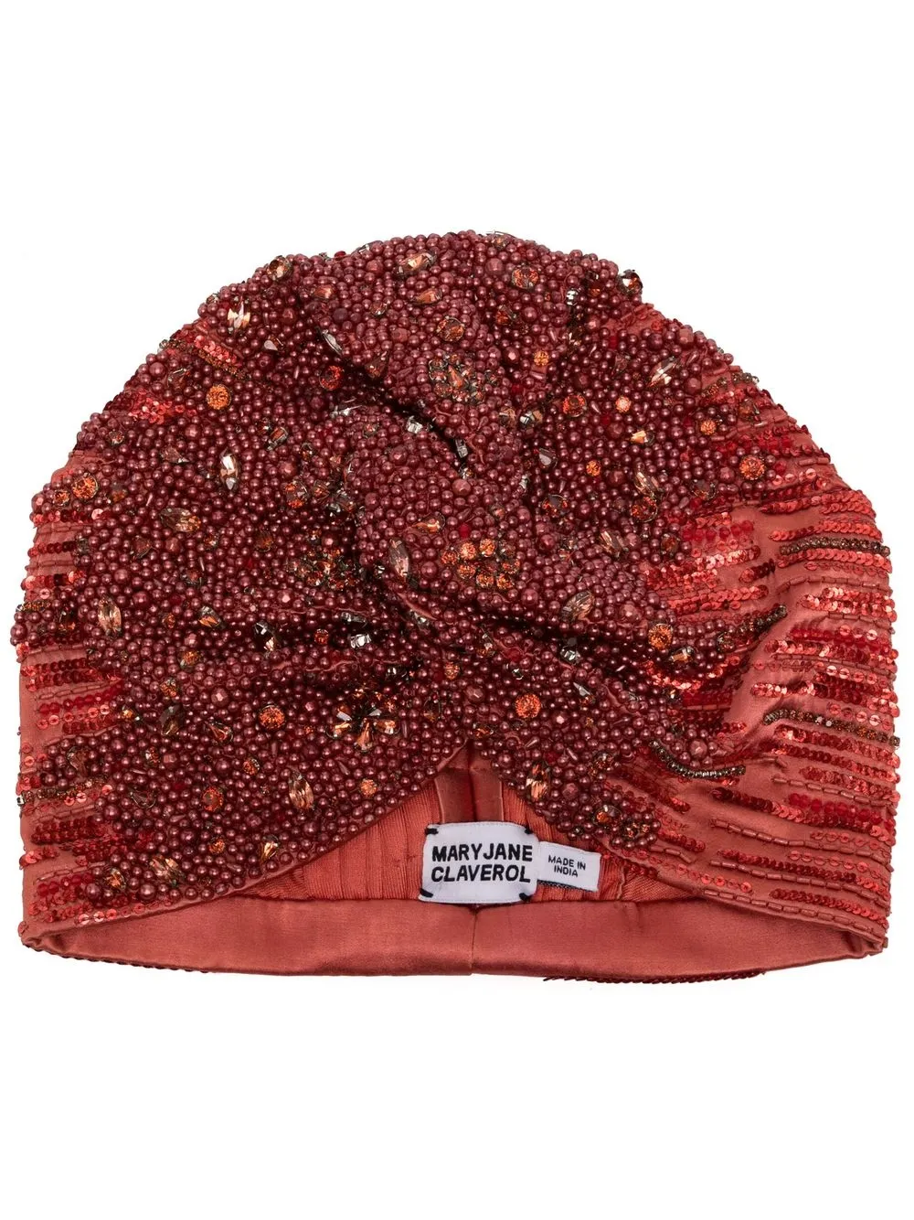 

MaryJane Claverol Warri knot-front wrapped cap - Red
