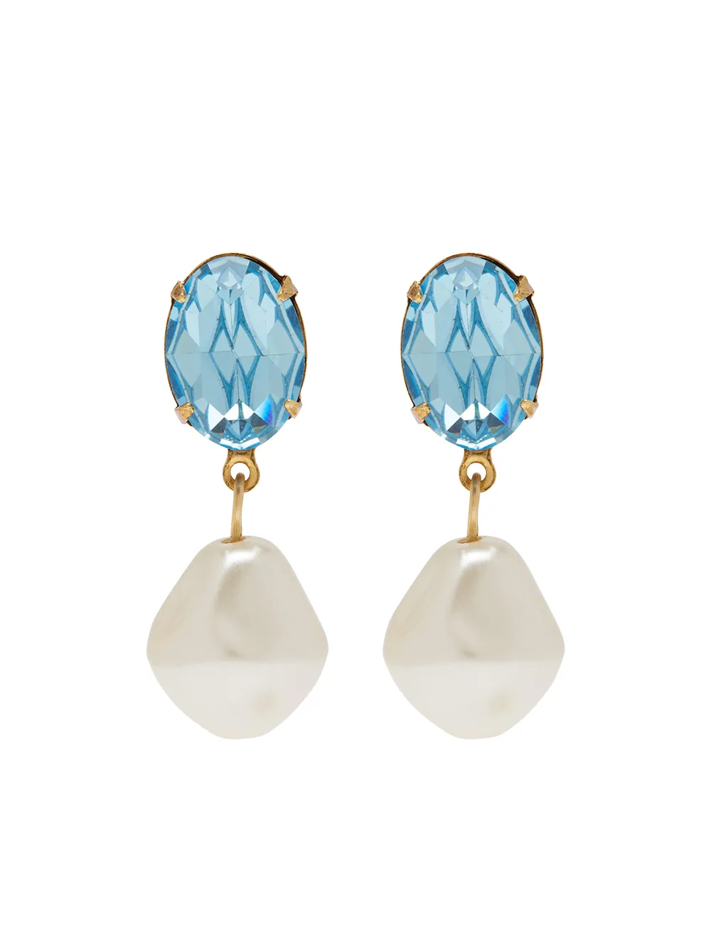 

Jennifer Behr aretes Tunis con perla y cristales - Azul