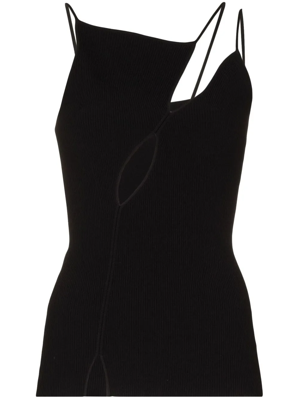 

Paris Georgia asymmetric cut-out top - Black