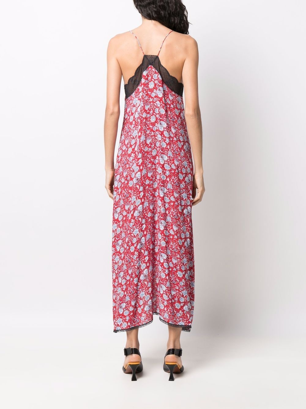 фото Zadig&voltaire платье с цветочным принтом и асимметричным подолом