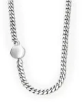 CC-Steding locket curb chain necklace - Silver