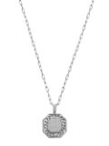 SHAY 18kt white gold link diamond border pendant necklace - Silver