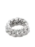 SHAY 18kt white gold diamond flat-link ring - Silver