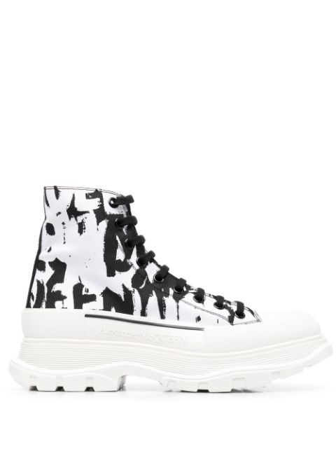 Alexander McQueen Graffiti Tread canvas boots Men