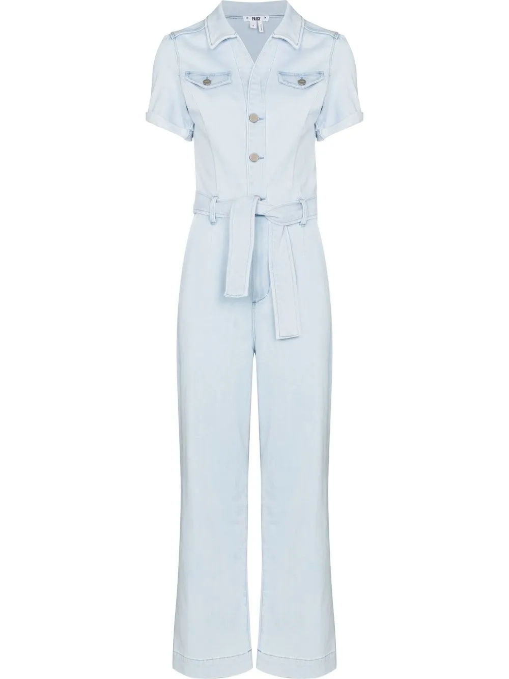 

PAIGE Anissa tied-waist short-sleeve jumpsuit - Blue