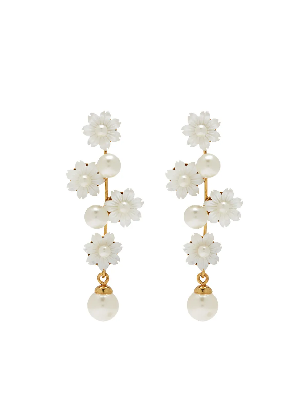 

Jennifer Behr aretes florales Calissa - Blanco