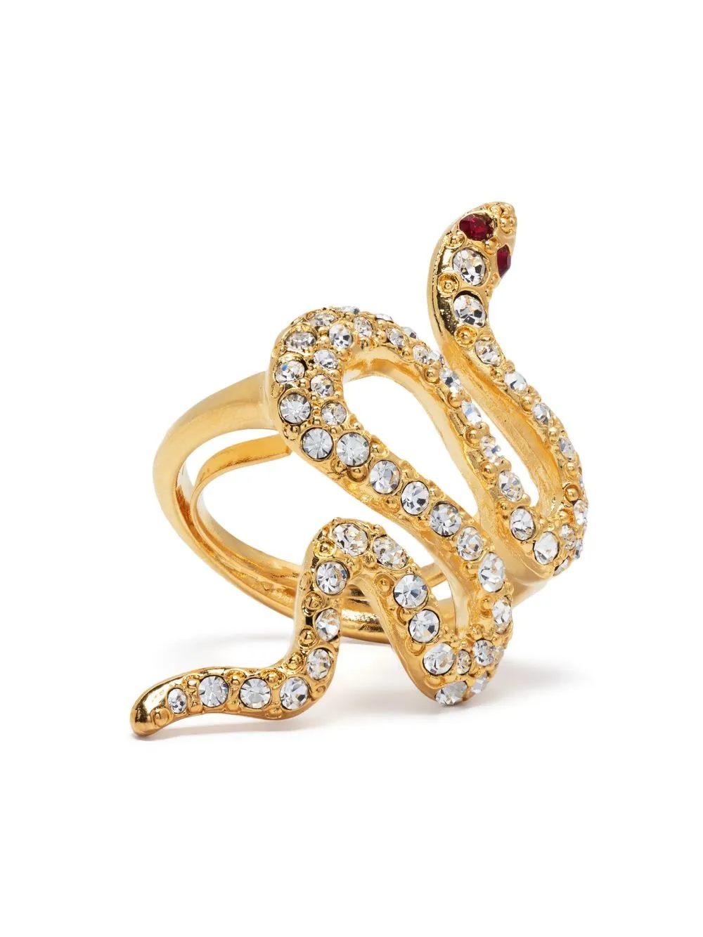 

Kenneth Jay Lane anillo con detalles de cristal - Dorado