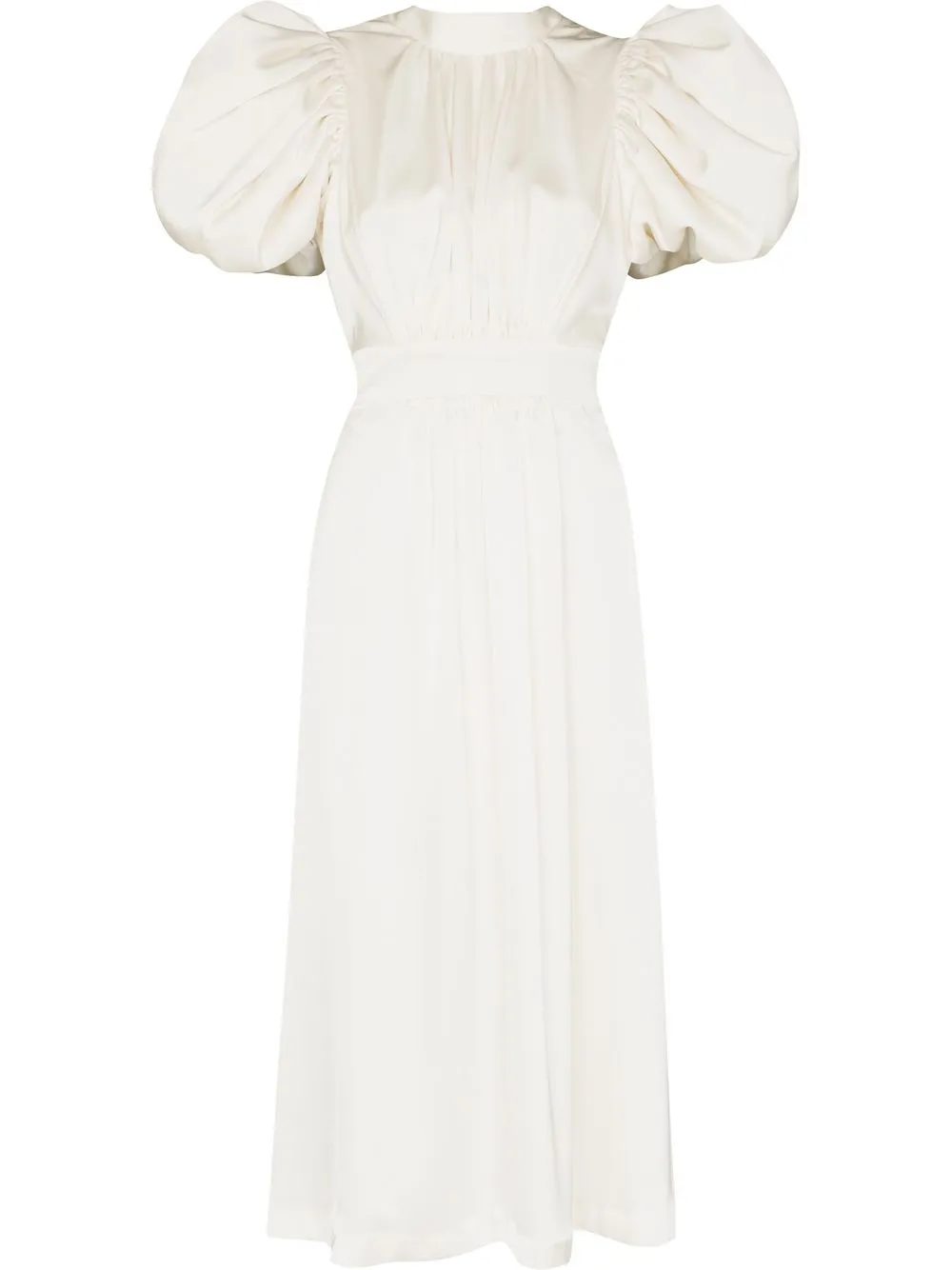 Rotate Birger Christensen + Net Sutain Cutout Pleated Recycled-satin Midi Dress In Neutrals