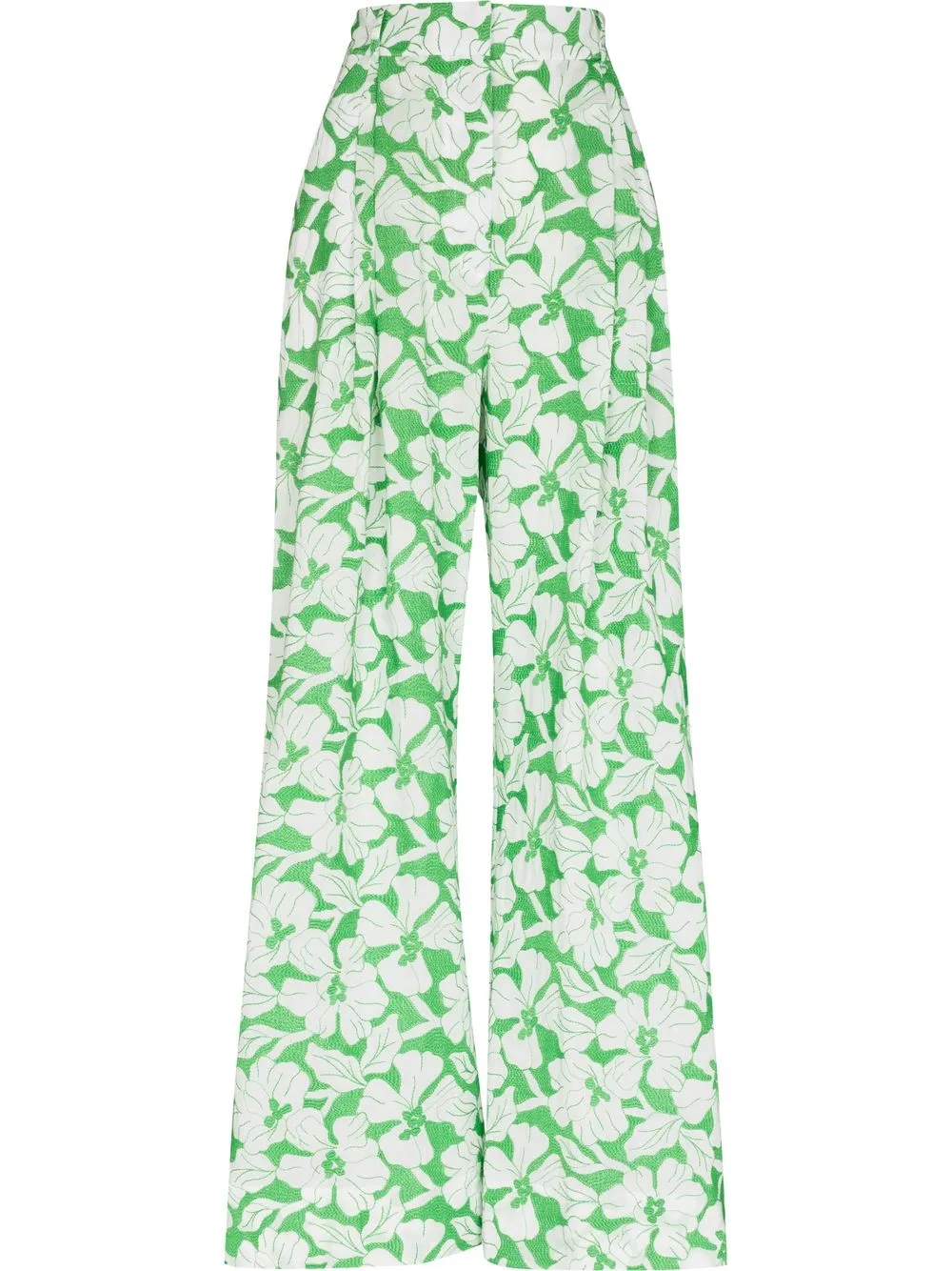 

Three Graces pantalones anchos con bordado floral - Verde