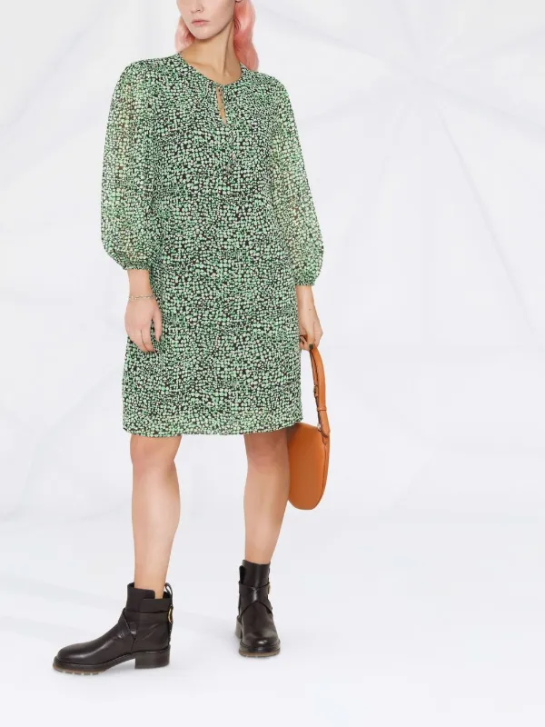 BOSS graphic-print long-sleeve Dress | Green | FARFETCH AO