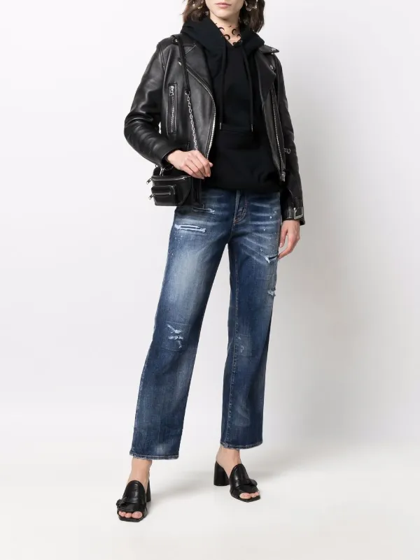 Dsquared2 ディースクエアード ダメージ ハイウエストジーンズ - FARFETCH
