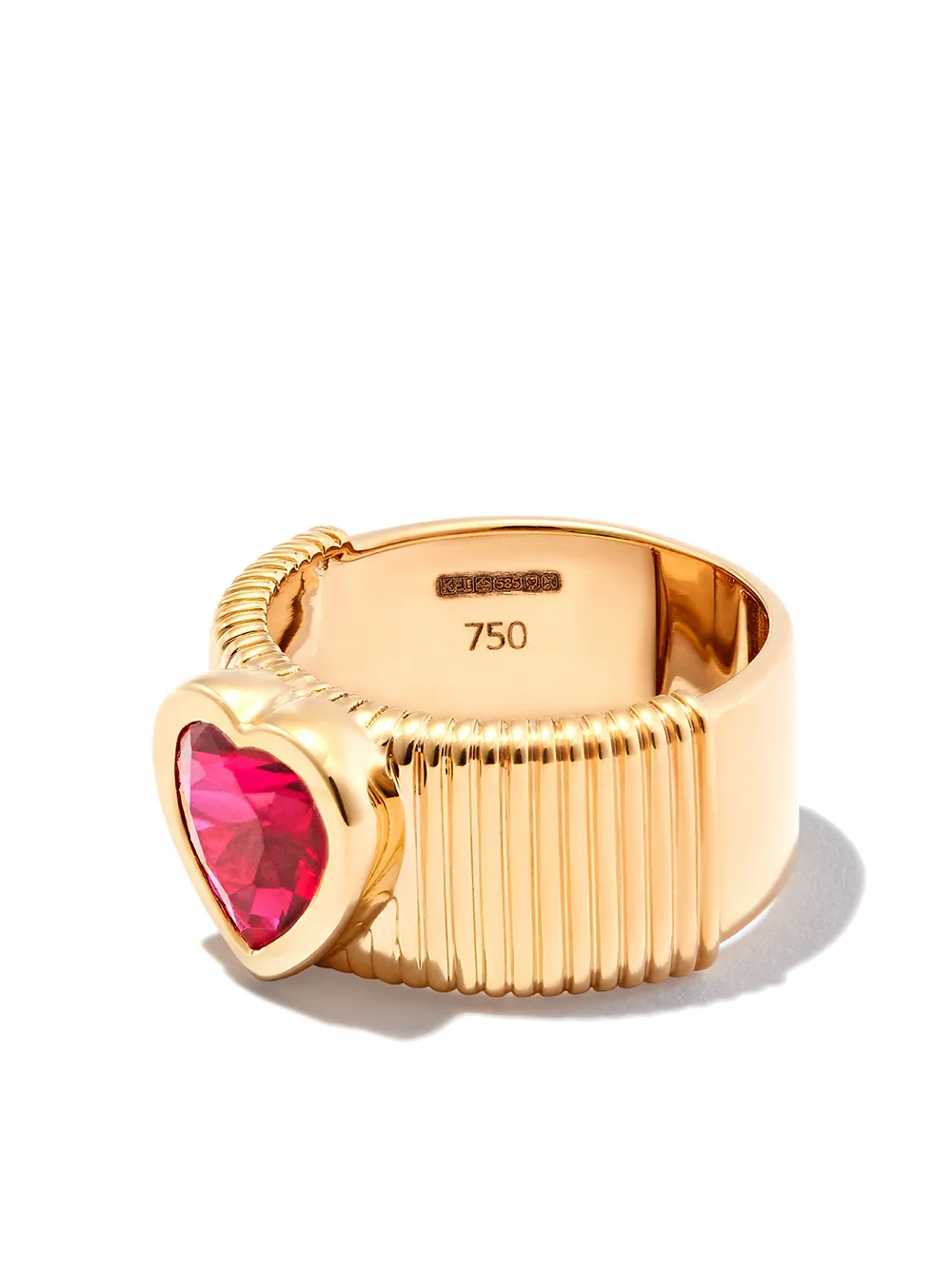 

Kamushki anillo Chunky Heart en oro amarillo de 18kt con cuarzo - Dorado