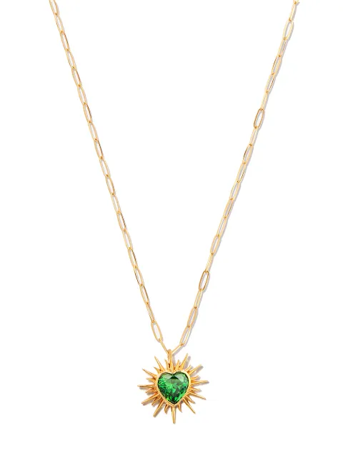 Kamushki 18kt yellow gold Flaming Heart quartz necklace