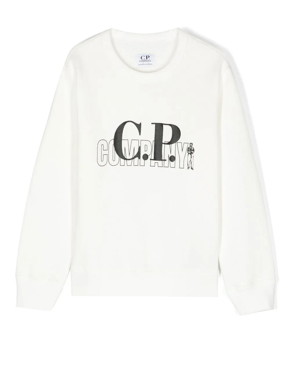 

C.P. Company Kids sudadera con logo estampado - Blanco